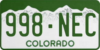 CO license plate 998NEC