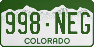 CO license plate 998NEG