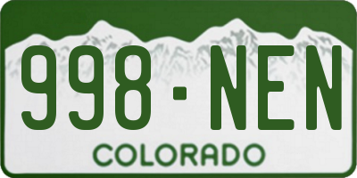 CO license plate 998NEN