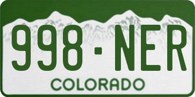 CO license plate 998NER