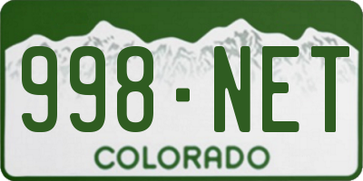 CO license plate 998NET