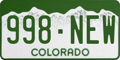 CO license plate 998NEW
