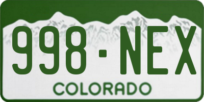 CO license plate 998NEX