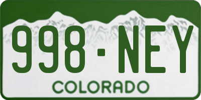 CO license plate 998NEY