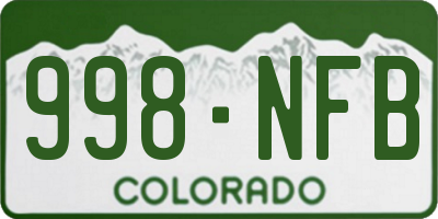 CO license plate 998NFB