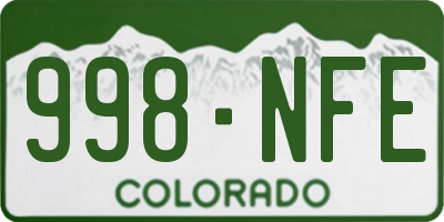 CO license plate 998NFE