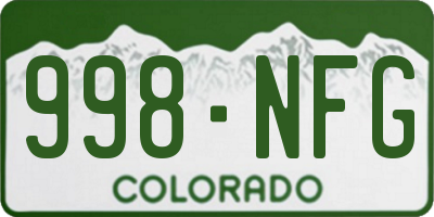 CO license plate 998NFG