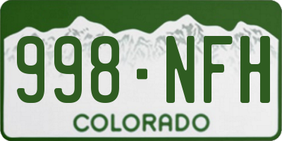 CO license plate 998NFH
