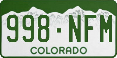 CO license plate 998NFM