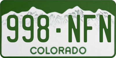 CO license plate 998NFN