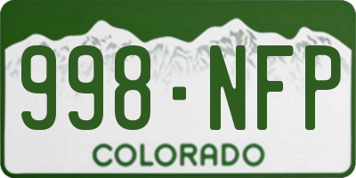 CO license plate 998NFP