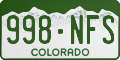 CO license plate 998NFS