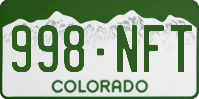 CO license plate 998NFT