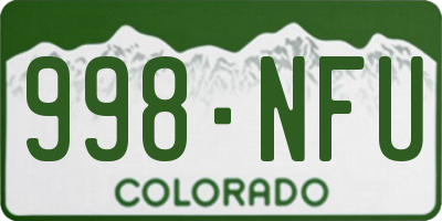 CO license plate 998NFU