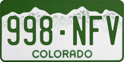 CO license plate 998NFV