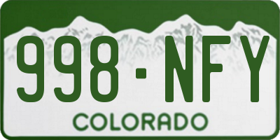 CO license plate 998NFY