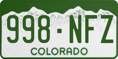 CO license plate 998NFZ