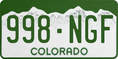 CO license plate 998NGF