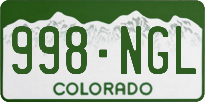 CO license plate 998NGL