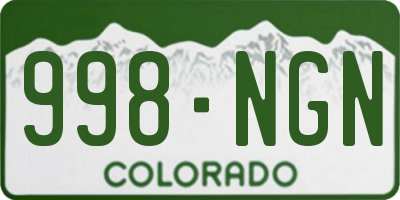 CO license plate 998NGN