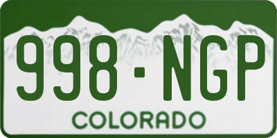 CO license plate 998NGP