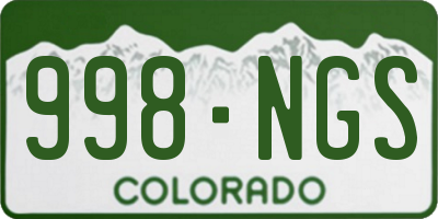 CO license plate 998NGS