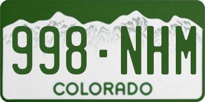 CO license plate 998NHM