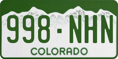 CO license plate 998NHN
