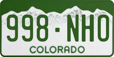 CO license plate 998NHO