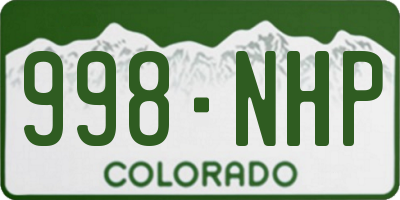 CO license plate 998NHP