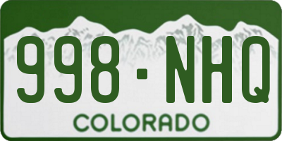 CO license plate 998NHQ