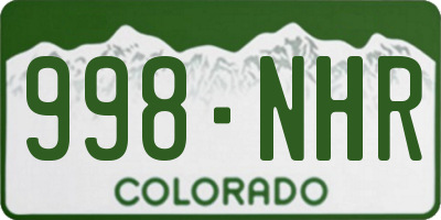 CO license plate 998NHR