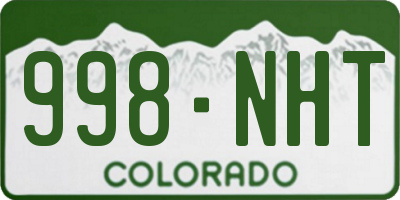 CO license plate 998NHT