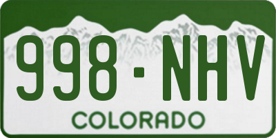 CO license plate 998NHV