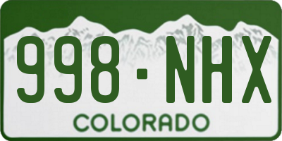 CO license plate 998NHX
