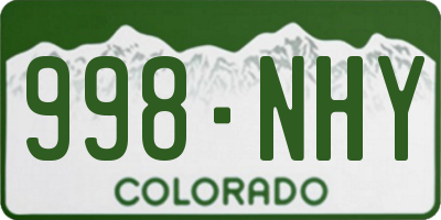 CO license plate 998NHY