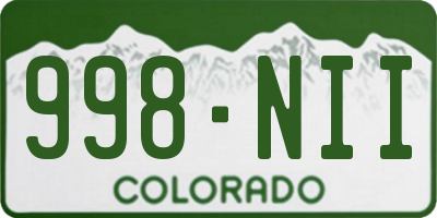 CO license plate 998NII