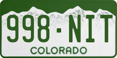 CO license plate 998NIT
