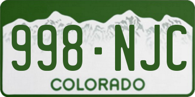 CO license plate 998NJC