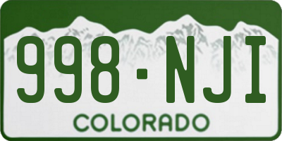CO license plate 998NJI