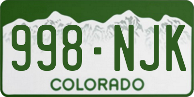 CO license plate 998NJK