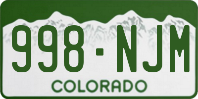 CO license plate 998NJM
