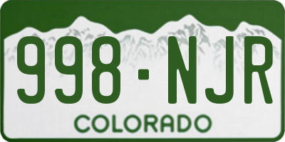 CO license plate 998NJR