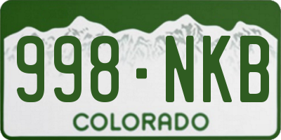 CO license plate 998NKB