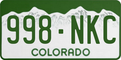 CO license plate 998NKC
