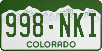 CO license plate 998NKI