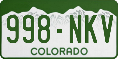 CO license plate 998NKV