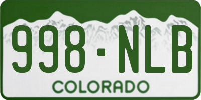 CO license plate 998NLB