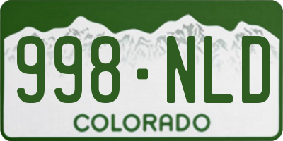 CO license plate 998NLD
