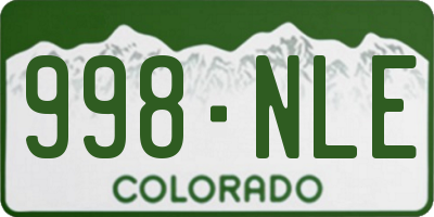 CO license plate 998NLE